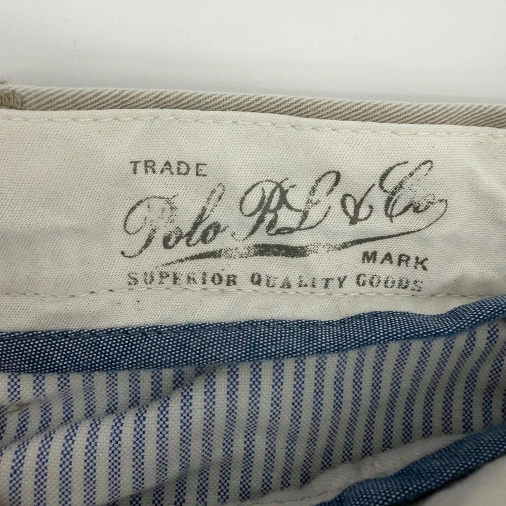 Polo Ralph Lauren Chino Pants Mens 52x32 Tan Khaki Classic Fit Cotton Twill‎